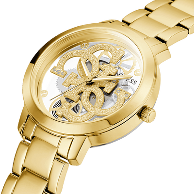 Guess Quattro Clear Gold Dial Women 37mm
