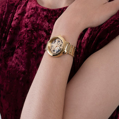 Guess Quattro Clear Gold Dial Women 37mm