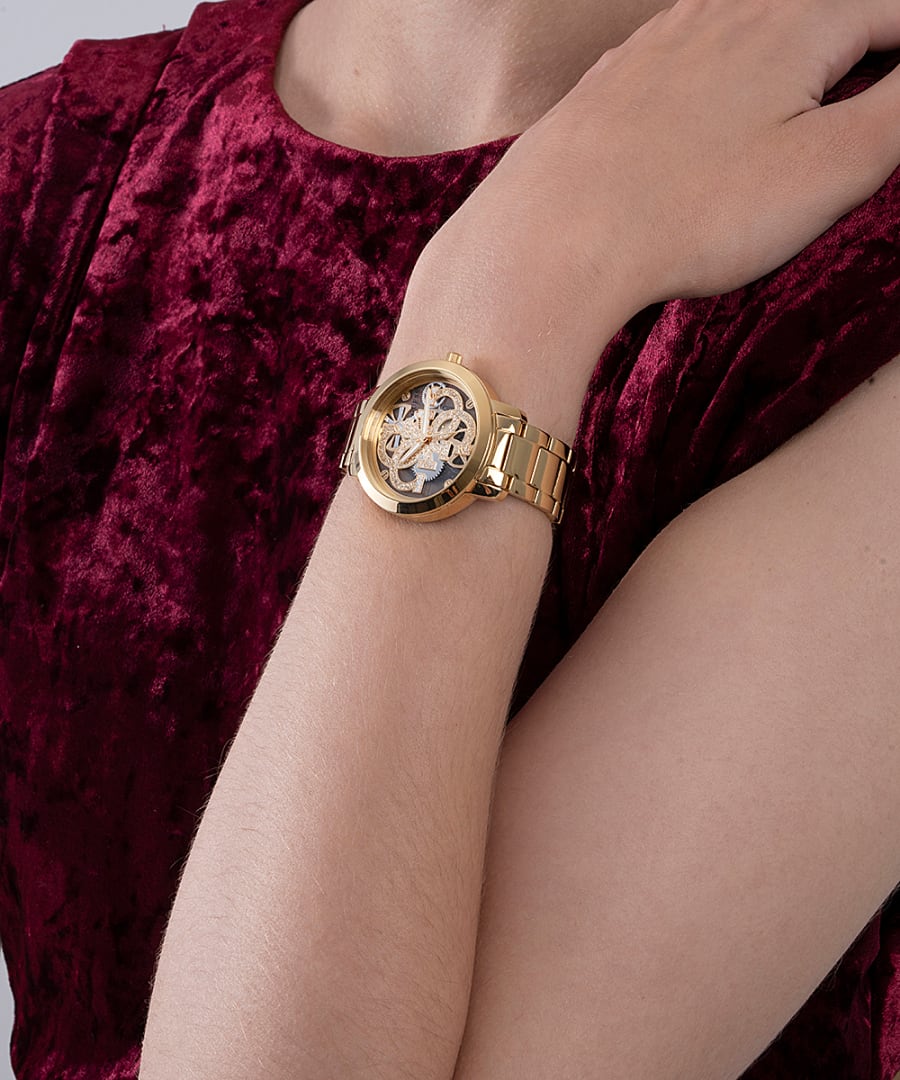 Guess Quattro Clear Gold Dial Women 37mm
