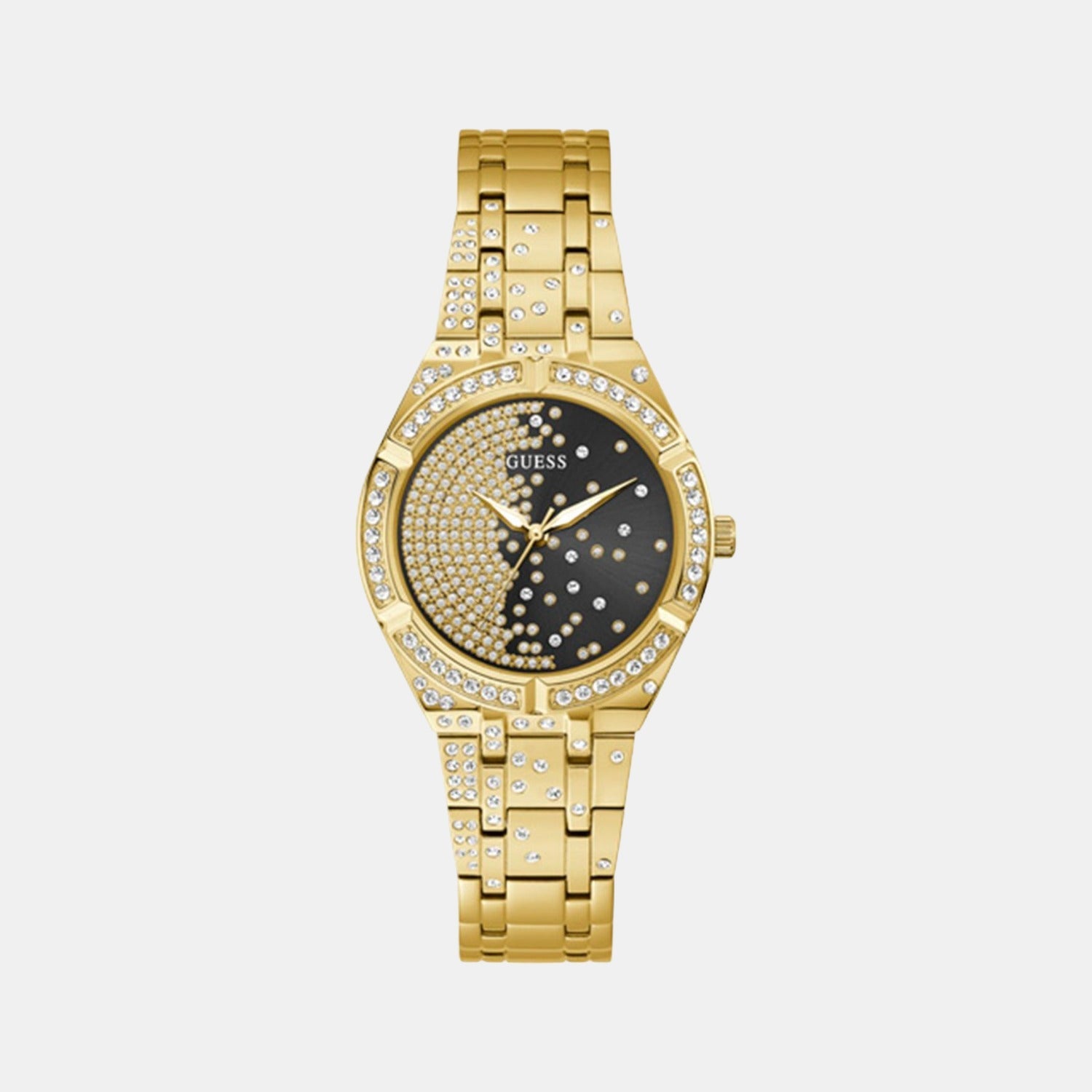 After glow Women Quartz Gold Dial Analog Stainless Steel Watch GW0312L2
