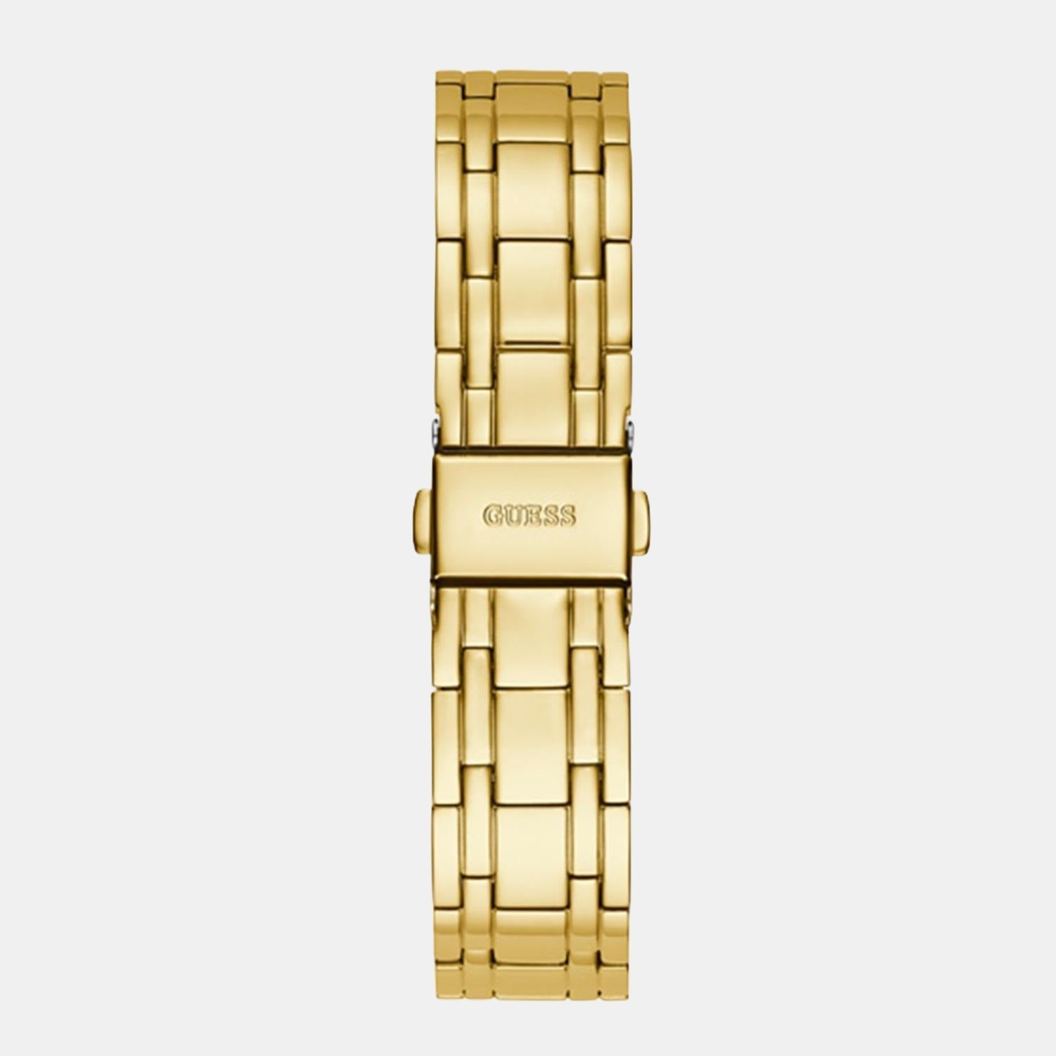 After glow Women Quartz Gold Dial Analog Stainless Steel Watch GW0312L2