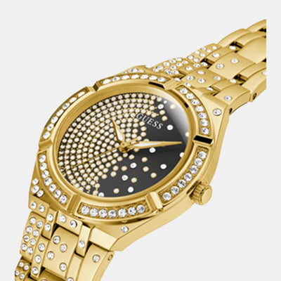 After glow Women Quartz Gold Dial Analog Stainless Steel Watch GW0312L2