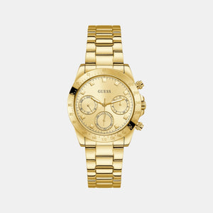 Eclipse Women Quartz Gold Dial Chronograph Stainless Steel Watch GW0314L2