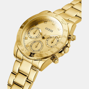 Eclipse Women Quartz Gold Dial Chronograph Stainless Steel Watch GW0314L2