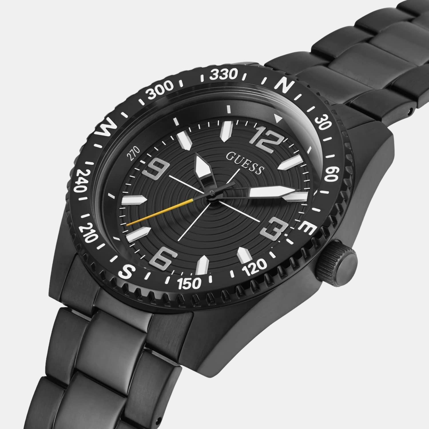 Guess Sport Men Quartz Black Dial Analog Stainless Steel Watch GW0327G2