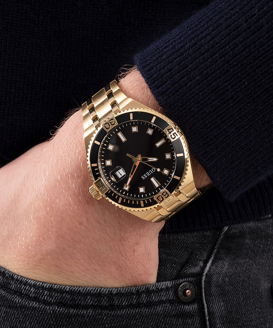 Guess Premier Black Dial Men 45mm