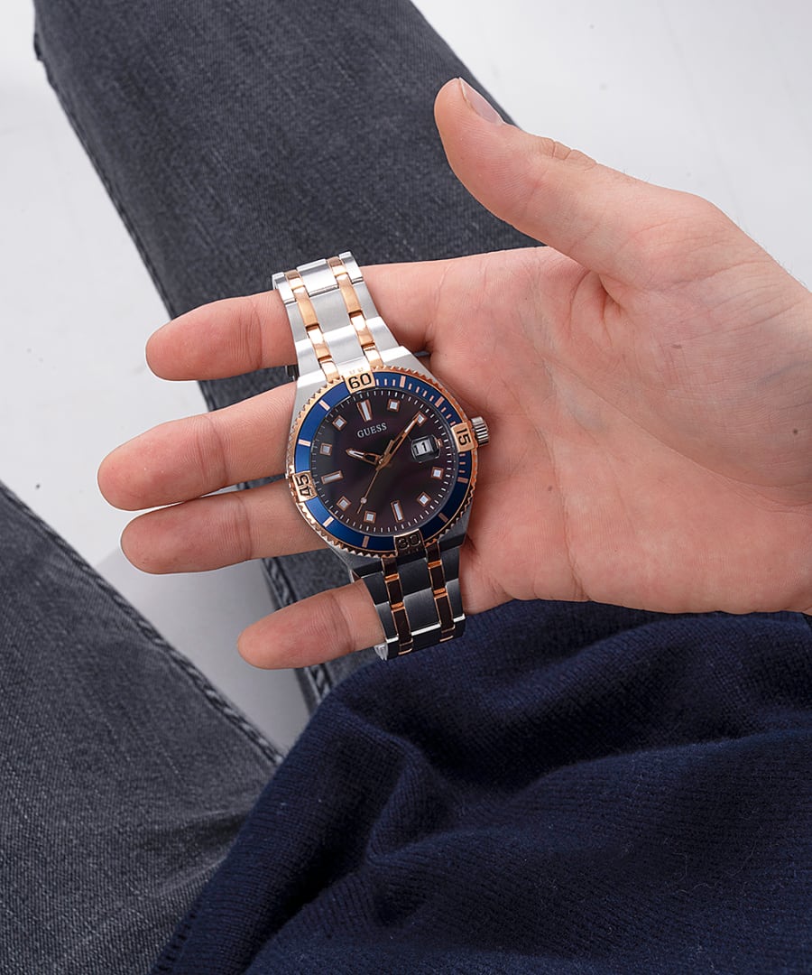 Guess Premier Blue Dial Men 45mm