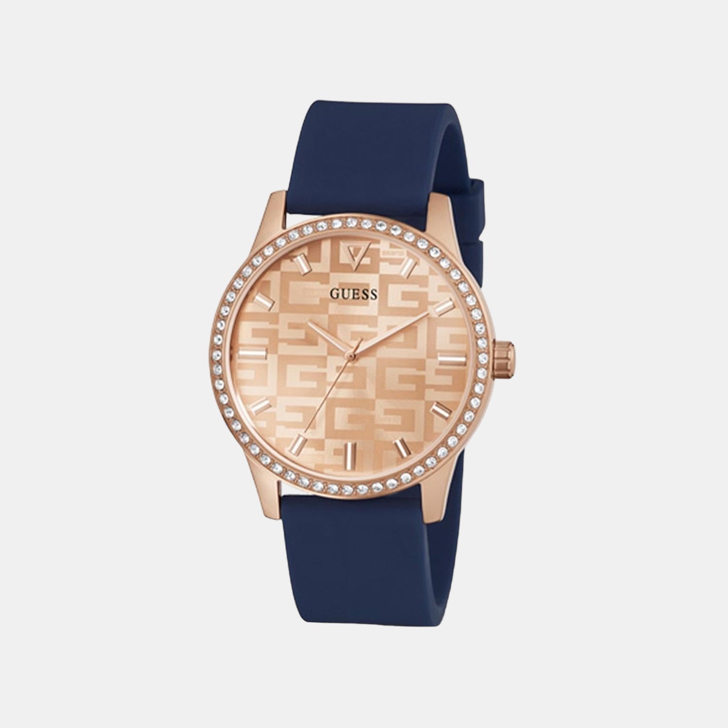 G Check Women Quartz Rose Gold Dial Analog Silicone Watch GW0355L2