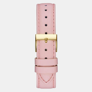 Full Bloom Women Quartz Pink Dial Analog Leather Watch GW0382L1