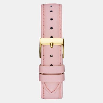 Full Bloom Women Quartz Pink Dial Analog Leather Watch GW0382L1