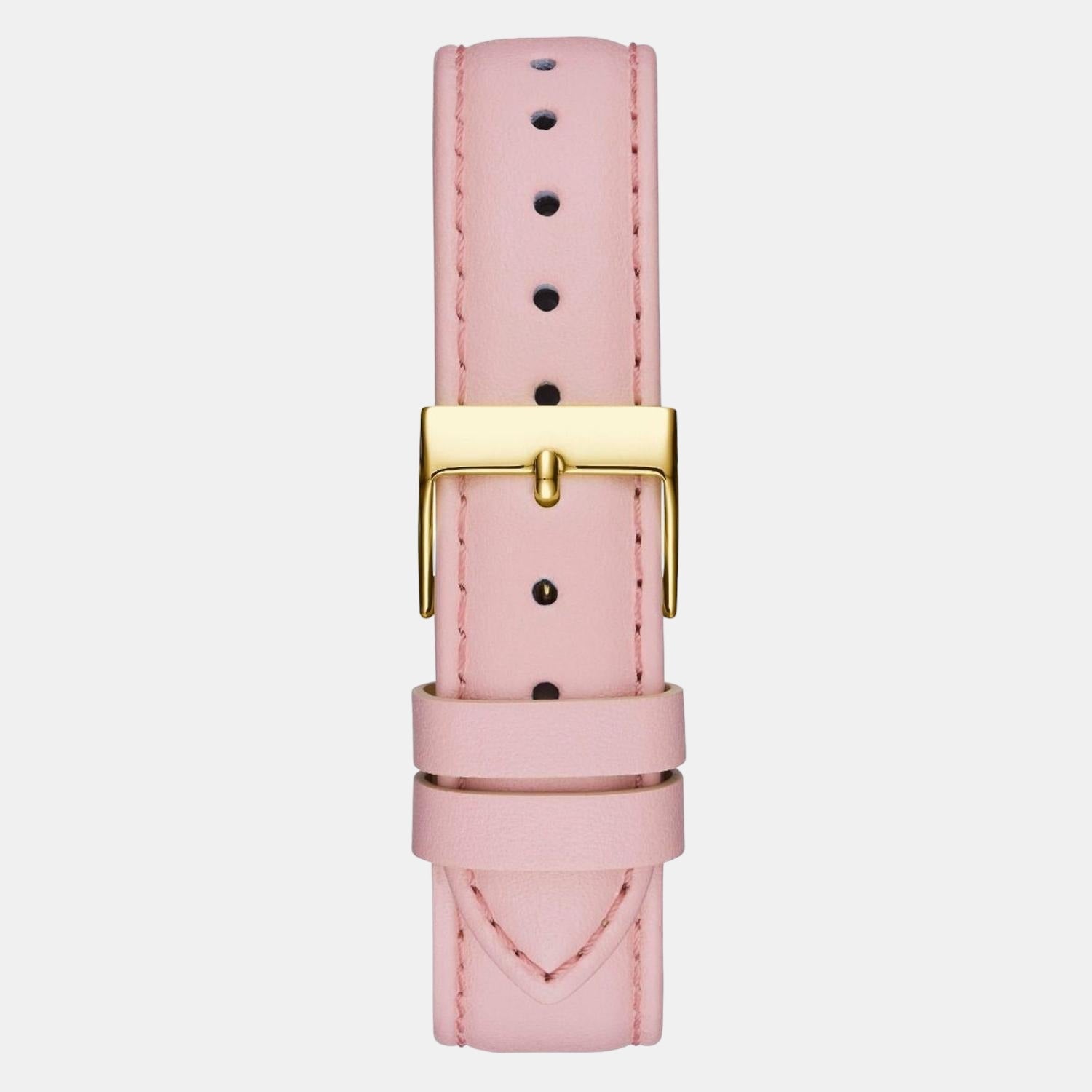 Full Bloom Women Quartz Pink Dial Analog Leather Watch GW0382L1