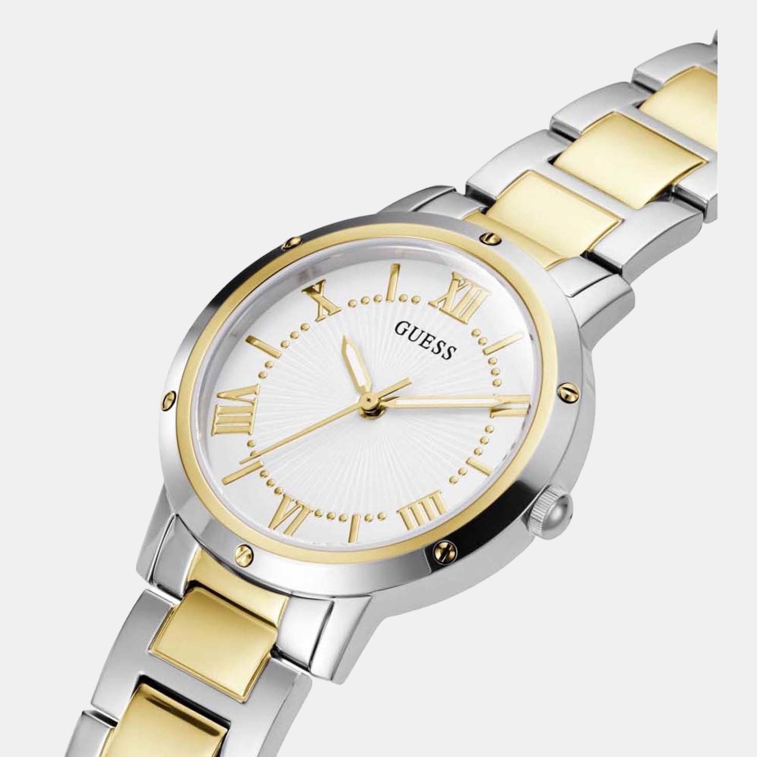 Dawn Women Quartz White Dial Analog Stainless Steel Watch GW0404L2