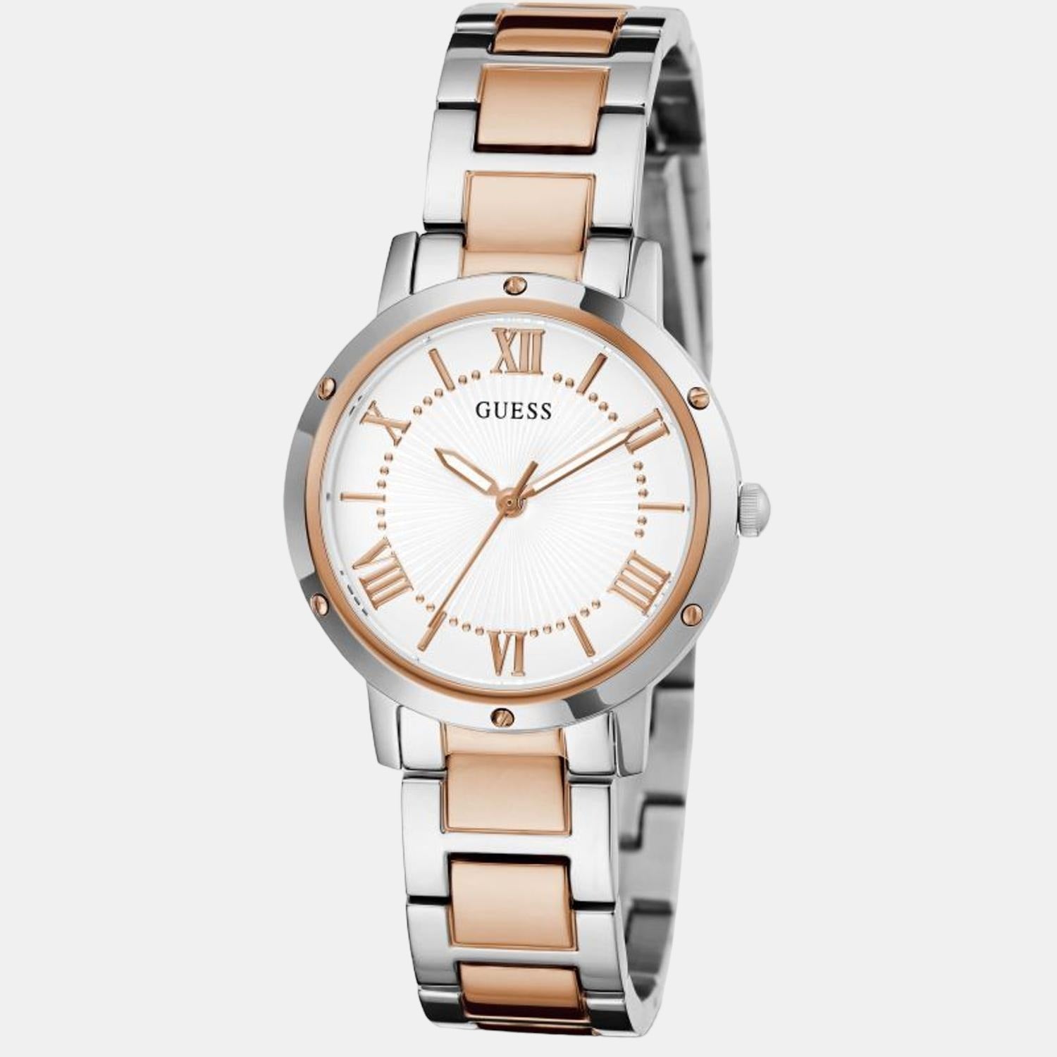 Dawn Women Quartz White Dial Analog Stainless Steel Watch GW0404L3