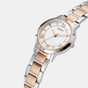 Dawn Women Quartz White Dial Analog Stainless Steel Watch GW0404L3