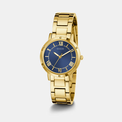 Dawn Women Quartz Blue Dial Analog Stainless Steel Watch GW0404L4