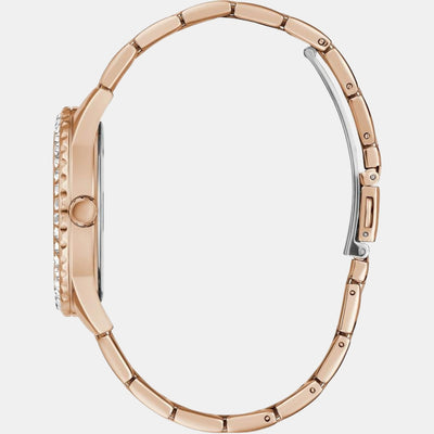Glitter Burst Women Quartz Rose Gold Dial Analog Stainless Steel Watch GW0405L3