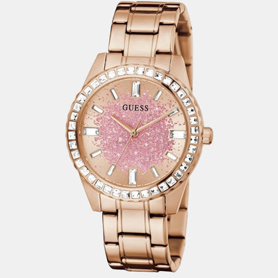 Glitter Burst Women Quartz Rose Gold Dial Analog Stainless Steel Watch GW0405L3