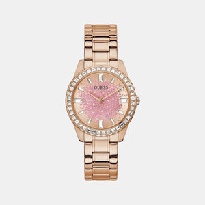 Glitter Burst Women Quartz Rose Gold Dial Analog Stainless Steel Watch GW0405L3