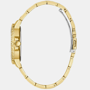 Crown Jewel Women Quartz Gold Dial Chronograph Stainless Steel Watch GW0410L2