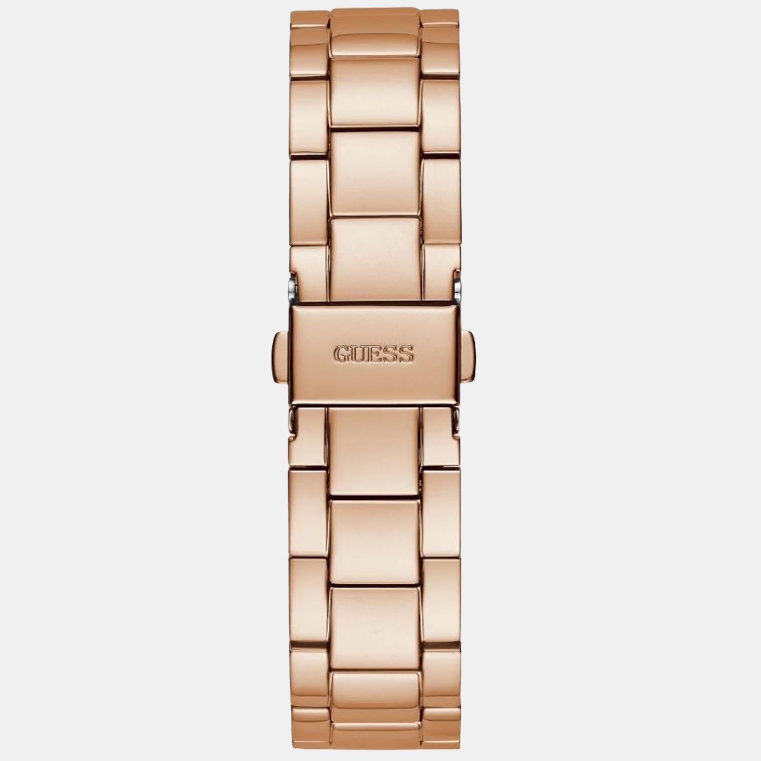 Crwon Jewel Women Quartz Rose Gold Dial Chronograph Stainless Steel Watch GW0410L3