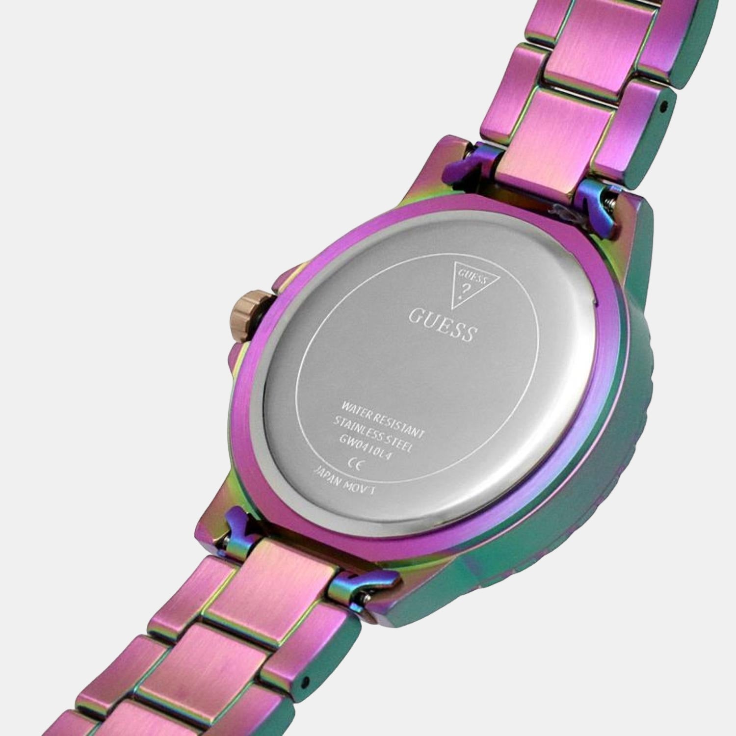 Crown Jewel Women Quartz Purple Dial Chronograph Stainless Steel Watch GW0410L4