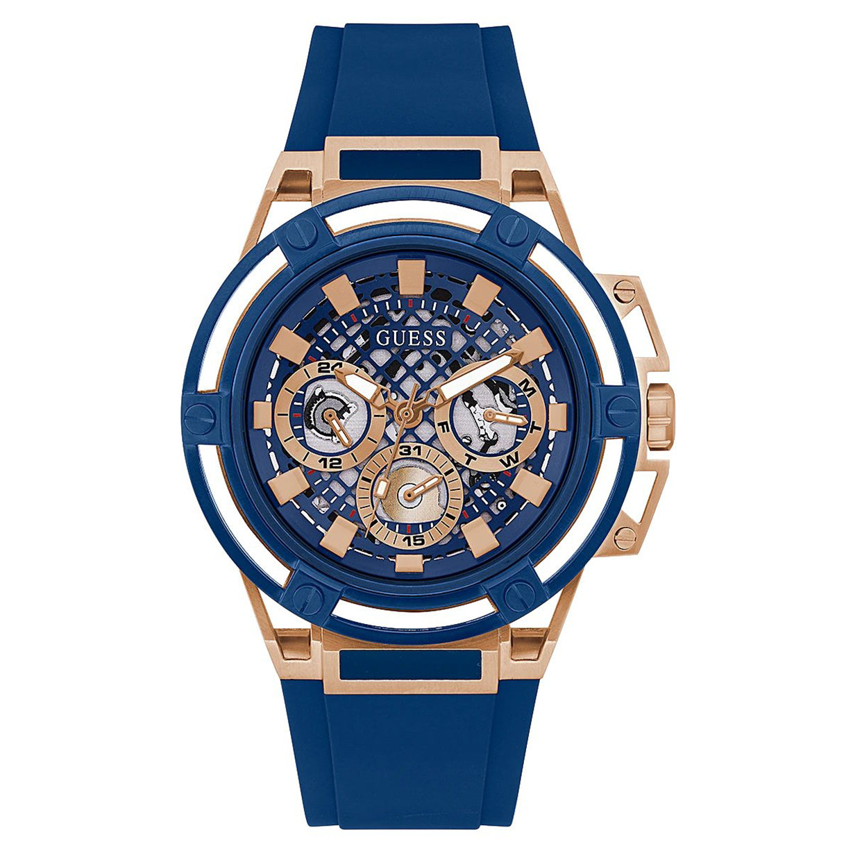 Guess Matrix Blue Dial Men 46mm