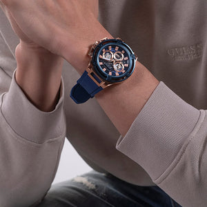 Guess Matrix Blue Dial Men 46mm