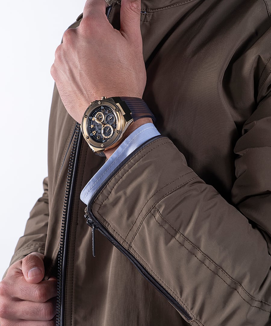 Guess Poseidon Black Dial Men 46mm