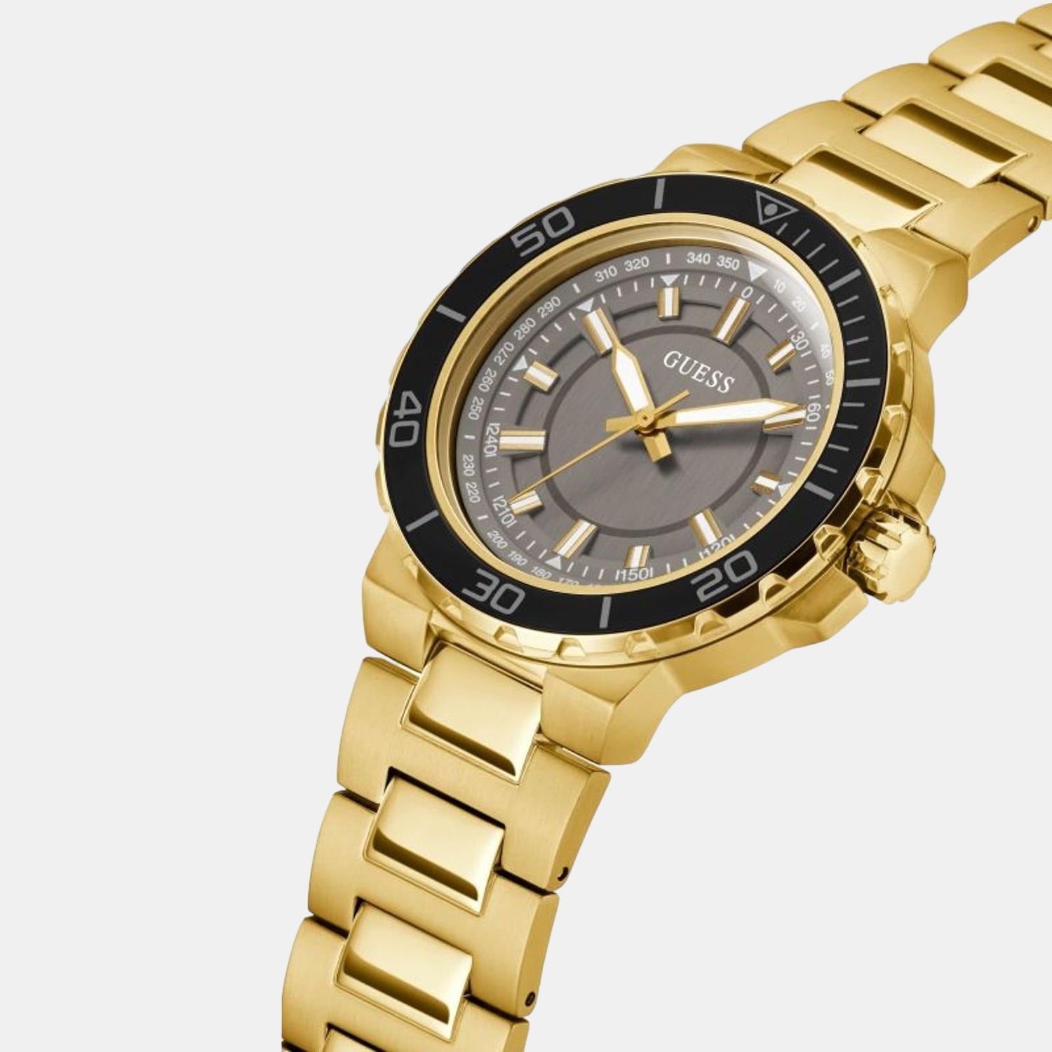 Guess Sport Men Quartz Gold Dial Analog Stainless Steel Watch GW0426G2