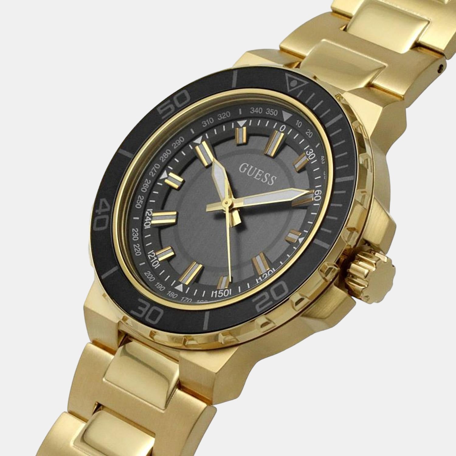 Guess Sport Men Quartz Gold Dial Analog Stainless Steel Watch GW0426G2