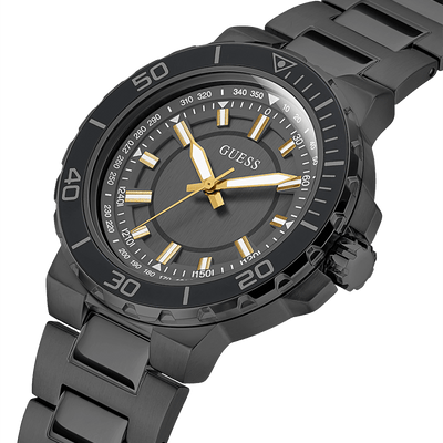 Guess Track Black Dial Men 44mm