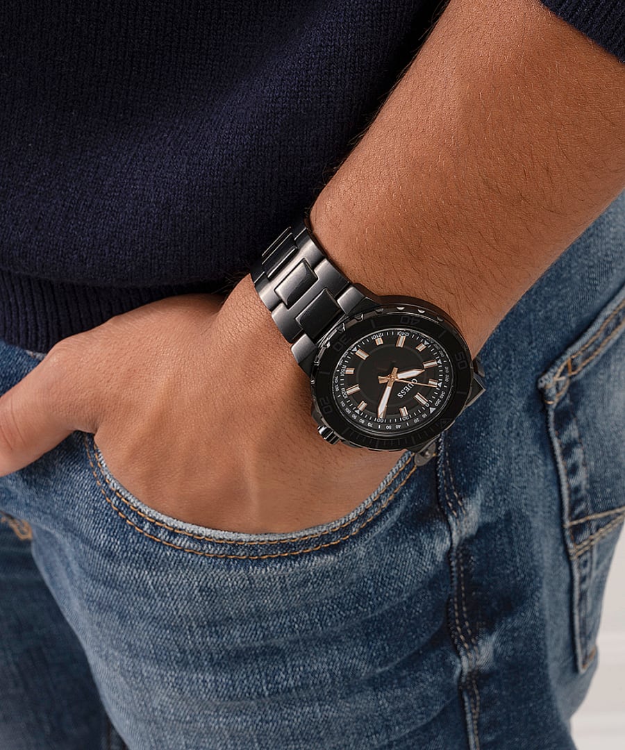 Guess Track Black Dial Men 44mm