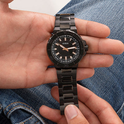 Guess Track Black Dial Men 44mm