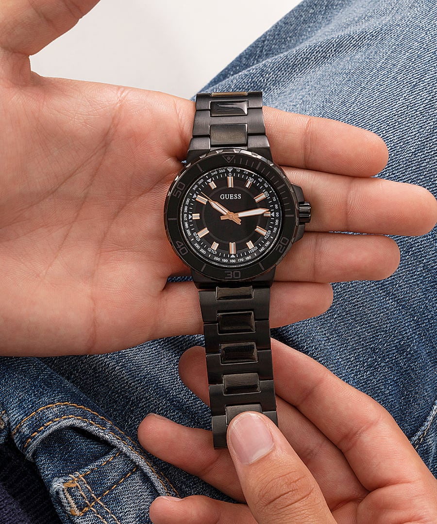 Guess Track Black Dial Men 44mm