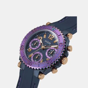 Guess Sport Women Quartz Blue Dial Chronograph Silicone Watch GW0466L2