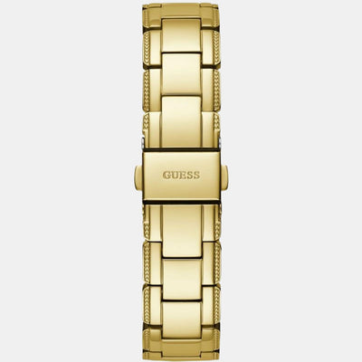 Crystal Clear Women Quartz Gold Dial Analog Stainless Steel Watch GW0470L2