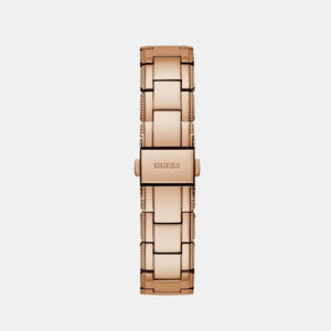 Crystal Clear Women Quartz Rose Gold Dial Analog Stainless Steel Watch GW0470L3