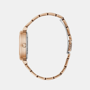 Crystal Clear Women Quartz Rose Gold Dial Analog Stainless Steel Watch GW0470L3