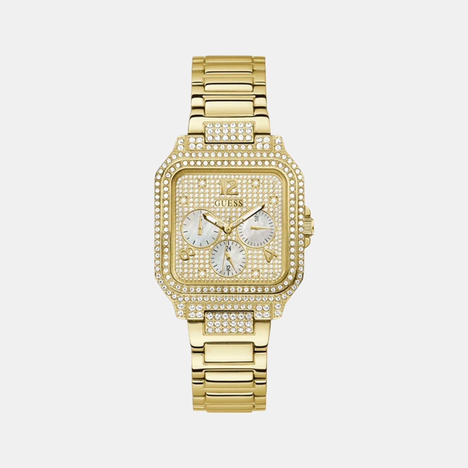 Deco Women Quartz Champagne Dial Chronograph Stainless Steel Watch GW0472L2