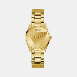 Emblem Women Quartz Gold Dial Analog Stainless Steel Watch GW0485L1