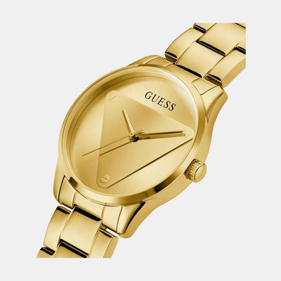 Emblem Women Quartz Gold Dial Analog Stainless Steel Watch GW0485L1