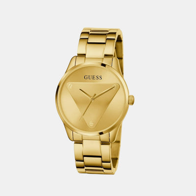 Emblem Women Quartz Gold Dial Analog Stainless Steel Watch GW0485L1