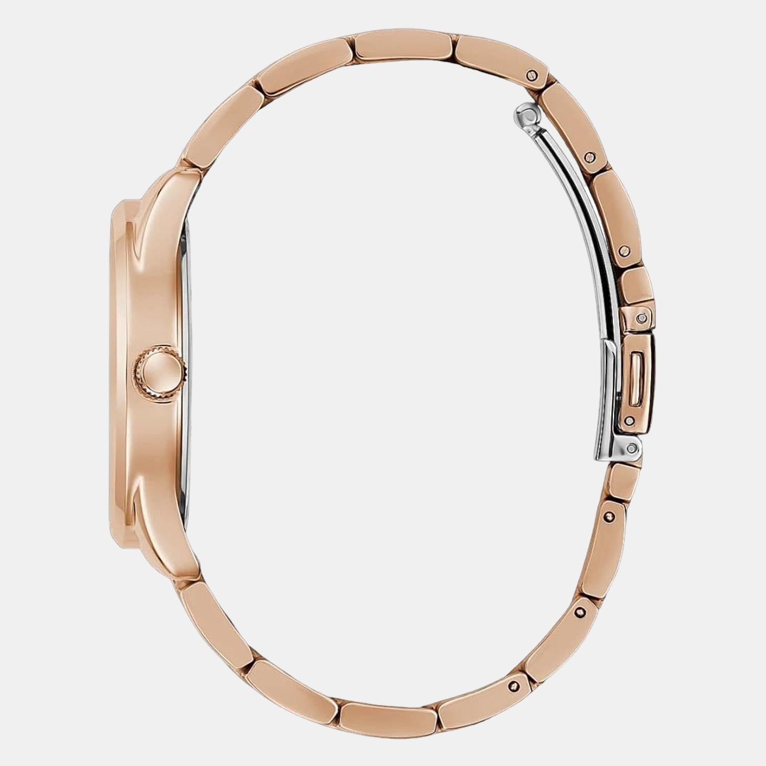 Emblem Women Quartz Rose Gold Dial Analog Stainless Steel Watch GW0485L2