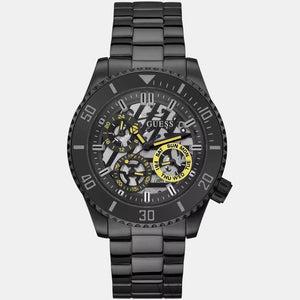 Axle Men Quartz Black Dial Analog Stainless Steel Watch GW0488G3