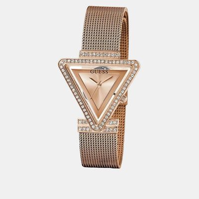 Fame Women Quartz Gold Dial Analog Stainless Steel Watch GW0508L3