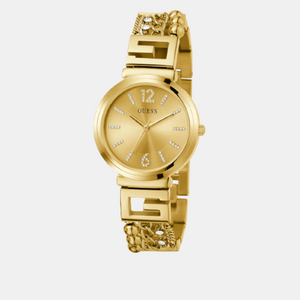 G Cluster Women Quartz Beige Dial Analog Stainless Steel Watch GW0545L2