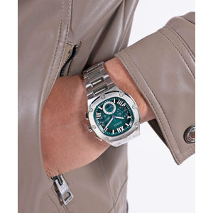 Headline Men Quartz Green Dial Chronograph Stainless Steel Watch GW0572G6