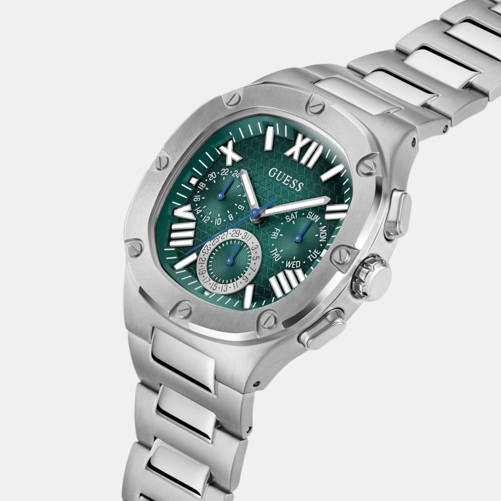Headline Men Quartz Green Dial Chronograph Stainless Steel Watch GW0572G6
