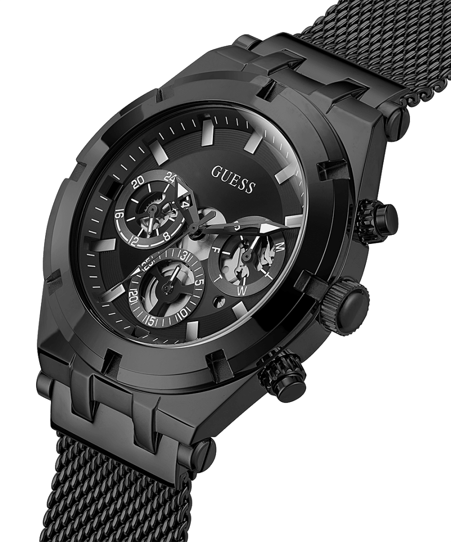 Guess Continental Black Dial Men 42.5mm