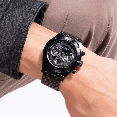 Guess Continental Black Dial Men 42.5mm